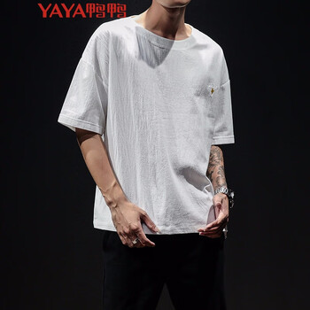 鴨鴨（YAYA） 短袖 男士T恤 白色|雷電 