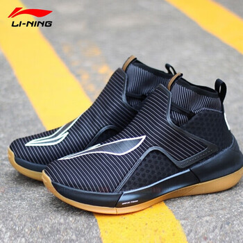 李寧（LI-NING）籃球鞋標準黑/生膠色 