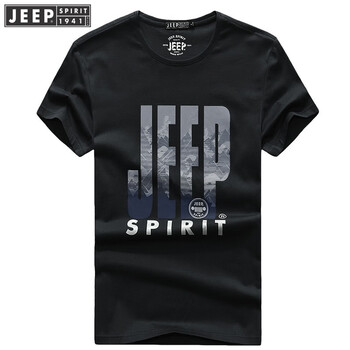 Jeep 短袖 男士T恤 黑色4070 