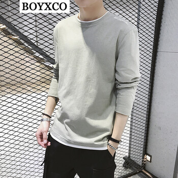 BOYXCO 長(zhǎng)袖 男士T恤 綠色 