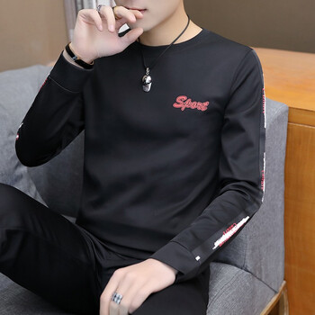 古萊登（GODLIKE） 長(zhǎng)袖 男士T恤 黑色W713 