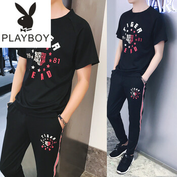 花花公子（PLAYBOY ESTABLISHED 1953） 短袖 男士T恤 7號(hào)色 