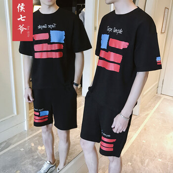 候七爺（HOUQIYE） 短袖 男士T恤 T83黑色 