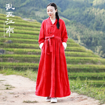 亂在江南 純色 褶皺，蝴蝶結(jié) 連衣裙