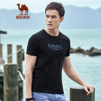 駱駝（CAMEL） 短袖 男士T恤 X9B374154-黑色 