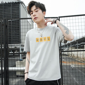 RAMPAGE 五分袖 男士T恤 9165/淺灰 