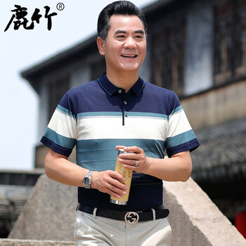 鹿竹 短袖 男士T恤 S602灰綠 