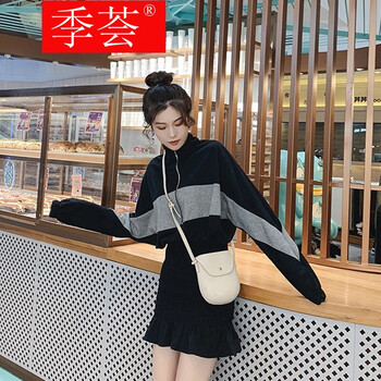 拉鏈包臀衛(wèi)衣女