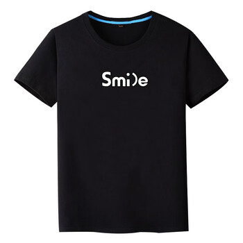 藍(lán)馨淼 短袖 男士T恤 smile黑 