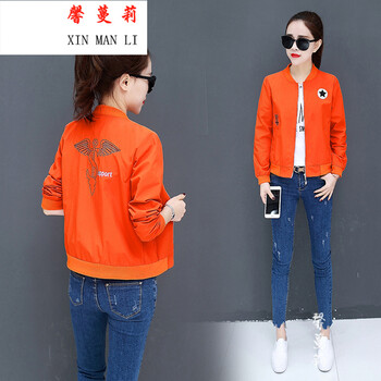 馨蔓莉 圓領(lǐng) 長(cháng)袖 女 短外套 拉鏈