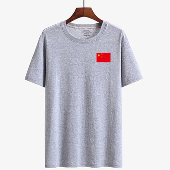未知 短袖 男士T恤 灰衣紅旗胸標 