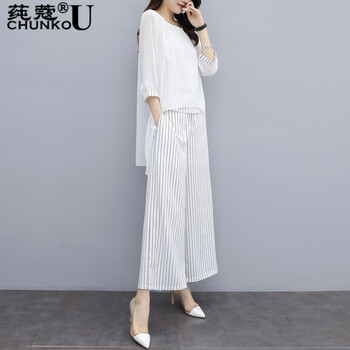 莼蔻 高腰 闊腿褲 女 九分褲 休閑褲