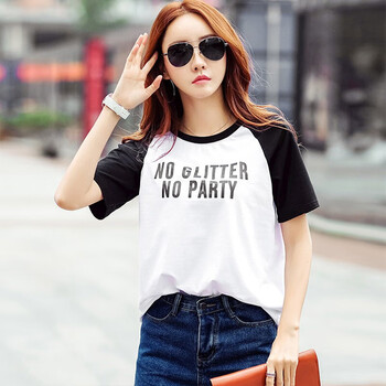 鴨鴨服飾（yaya） 拼色，印花 短袖 T恤 女 圓領(lǐng)