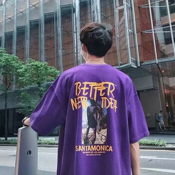 其他品牌 七分袖 男士T恤 背包紫色T 
