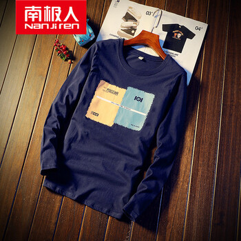 南極人（Nanjiren） 長袖 男士T恤 彩虹藏青色 XL，L，XXXL，M，XXL