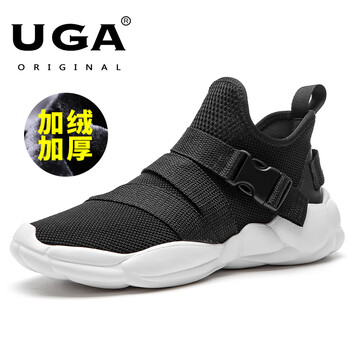 UGA男士白底黑加絨 40