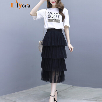 E-lycra 字母 拼接，印花 連衣裙