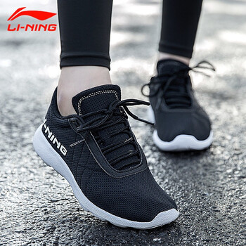 李寧（LI-NING）跑步鞋新基礎黑/基礎白-2 37