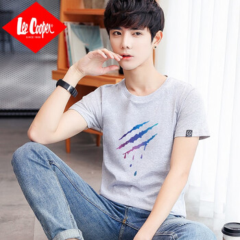 Lee Cooper 短袖 男士T恤 T01-灰色 