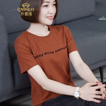 QMNLO 拼接 短袖 T恤 女 圓領(lǐng)