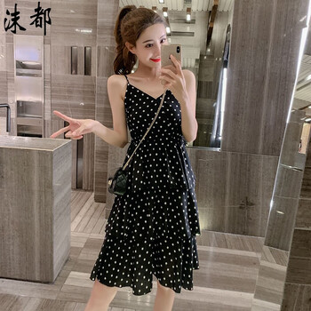 沫都 圓點(diǎn) 波點(diǎn) 連衣裙