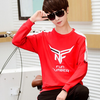 阿尼三 長(cháng)袖 男士T恤 紅色（薄款） 