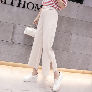 曲線(xiàn)美，高腰闊腿褲讓微胖妹子