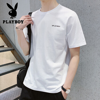 花花公子（PLAYBOY） 短袖 男士T恤 SY3337 白色 