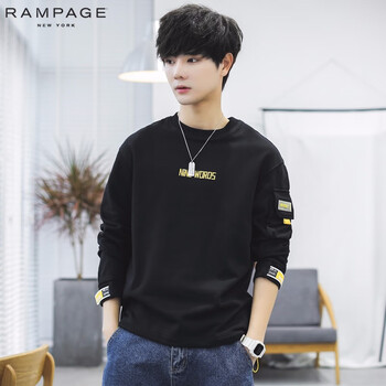 RAMPAGE 長袖 男士T恤 27119010黑色 
