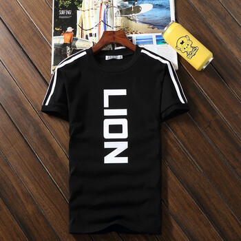 瑾天 短袖 男士T恤 LION-黑色 
