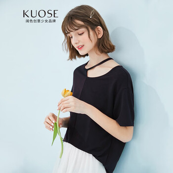 闊色（kuose） 不規(guī)則 短袖 T恤 女 圓領(lǐng)