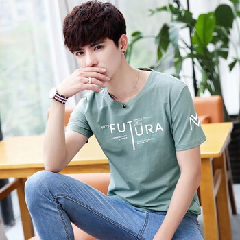 尊尚鳥(niǎo)（ZunshangniaO） 短袖 男士T恤 FU綠色 