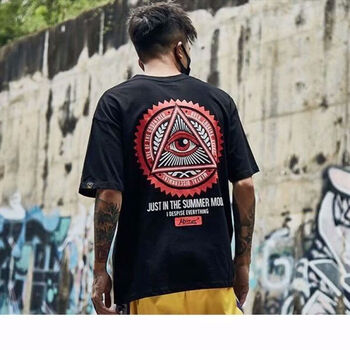 圖蘇良人 短袖 男士T恤 眼睛高質(zhì)量黑色 