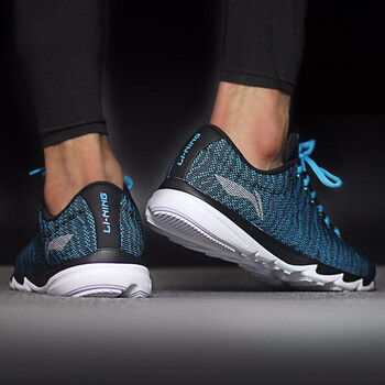 李寧（LI-NING）跑步鞋ARBL023-4新基礎(chǔ)黑/亮光藍(lán)） 42