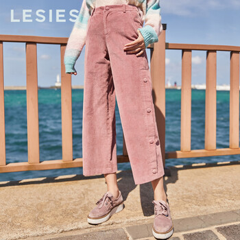 LESIES 高腰  女 九分褲 休閑褲