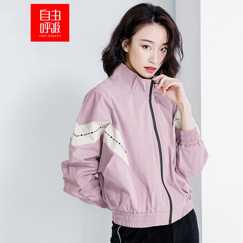 自由呼吸 連帽 長(cháng)袖 女 短外套 拉鏈