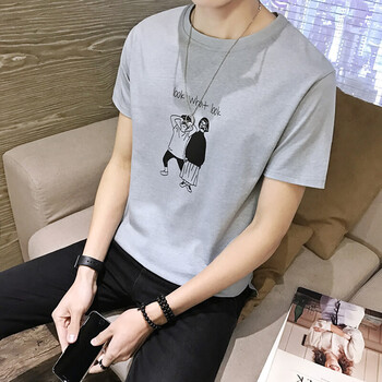 胤笙記 短袖 男士T恤 藍(lán)色 XL，4XL，5XL，L，XXXL，M，XXL