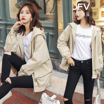 JFV 連帽 長(zhǎng)袖 女 短外套 拉鏈