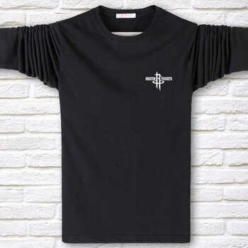 其他品牌 長(cháng)袖 男士T恤 火箭黑色 