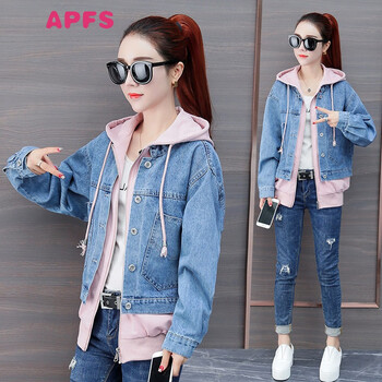 APFS 連帽 長袖 女 短外套 口袋，拼接，拉鏈，紐扣，多口袋