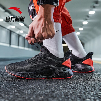 安踏（ANTA）跑步鞋黑/深灰/熒光亮深紅-2 42