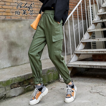 珀萊芬（polaifen） 松緊腰 工裝褲 女 長褲 休閑褲
