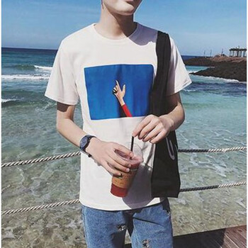 尊尚鳥 短袖 男士T恤 手指藍(lán)天白色 