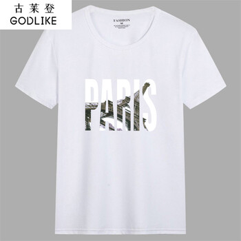 古萊登（GODLIKE） 短袖 男士T恤 白色防水短袖PARIS 