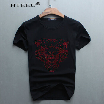 hteec 短袖 男士T恤 黑色(單色虎頭) 