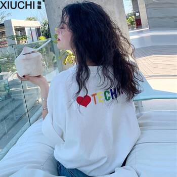 袖馳（XIUCHI） 繡花 短袖 T恤 女 圓領(lǐng)