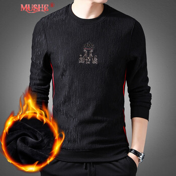 慕舍（mushe） 長袖 男士T恤 LXL-F513黑 XL，L，M，XXXL，XXL