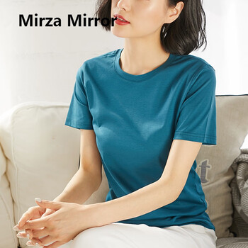 蜜莎蜜拉（Mirza Mirror） 露背，紐扣 短袖 T恤 女 圓領(lǐng)