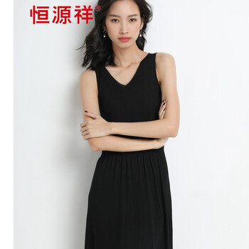 恒源祥 純色 撞色 連衣裙