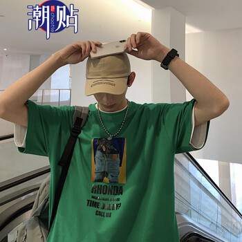 潮貼（CHAOTIE） 短袖 男士T恤 綠色款 